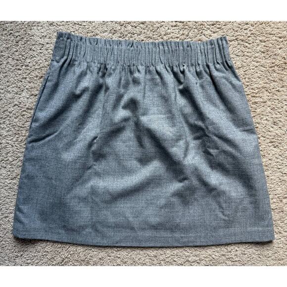 J. Crew Wool High Waisted Elastic Waist Sidewalk Mini Skirt Gray Women's Size 8 - Picture 3 of 9